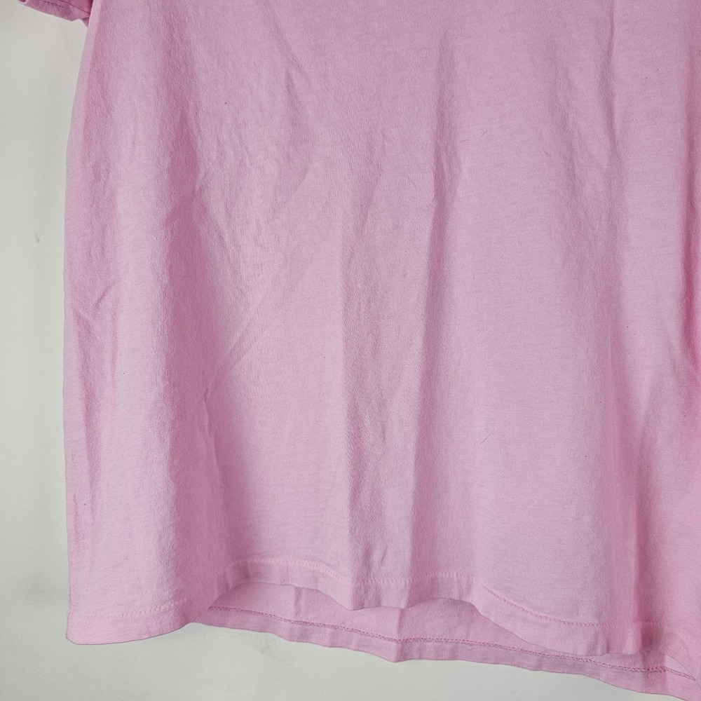 Polo Ralph Lauren T-Shirt Womens Large Pink V-Neck SS Cotton Blue Pony Top Tee - Picture 5 of 8